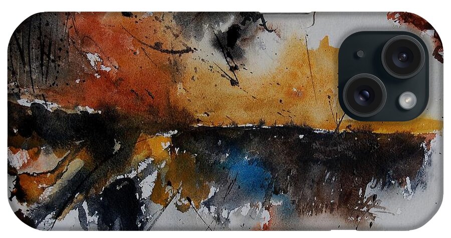 Abstract iPhone Case featuring the painting Watercolor 901150 by Pol Ledent