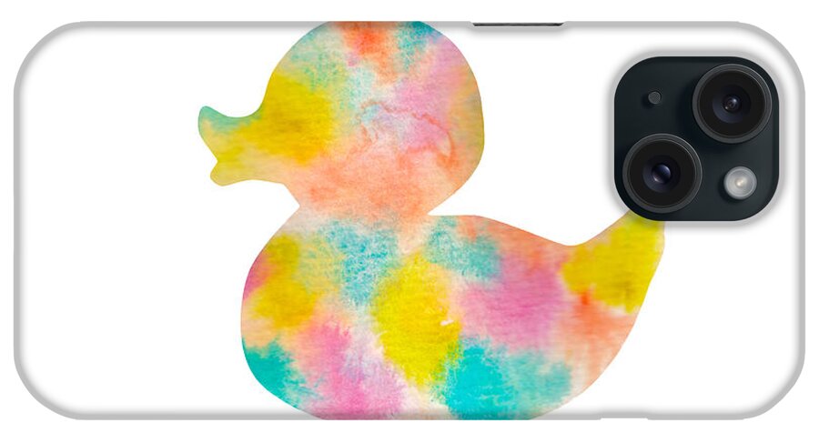 Nursery iPhone Case featuring the digital art Watercolor Baby Duck by Nursery Art