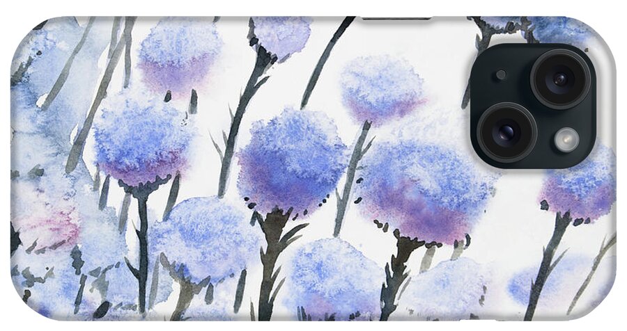Seed iPhone Case featuring the painting Watercolor - Snow-covered Seed Pods by Cascade Colors
