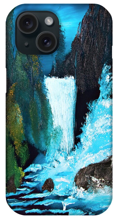 Waterfall iPhone Case featuring the painting Waterfall #2 by David Martin