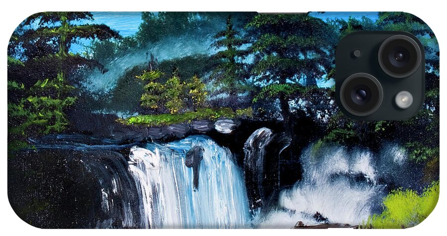 Landscape iPhone Case featuring the painting Waterfall #3 by David Martin