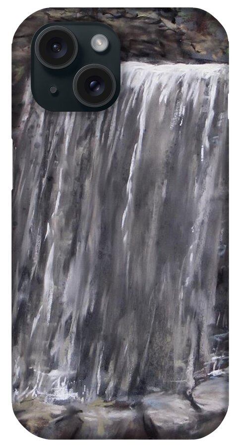 Waterfall iPhone Case featuring the painting Waterfall At Longfellow's Gristmill by Jack Skinner
