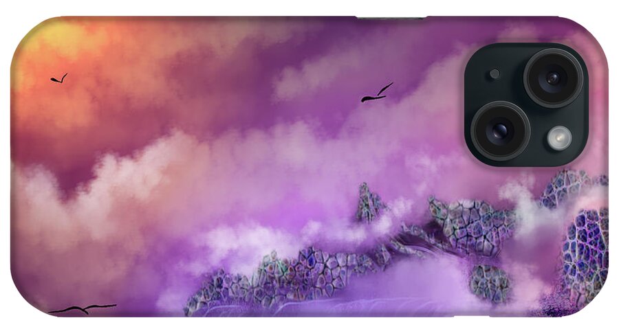 Digital Art iPhone Case featuring the digital art Waterfall Fantasy by Artful Oasis