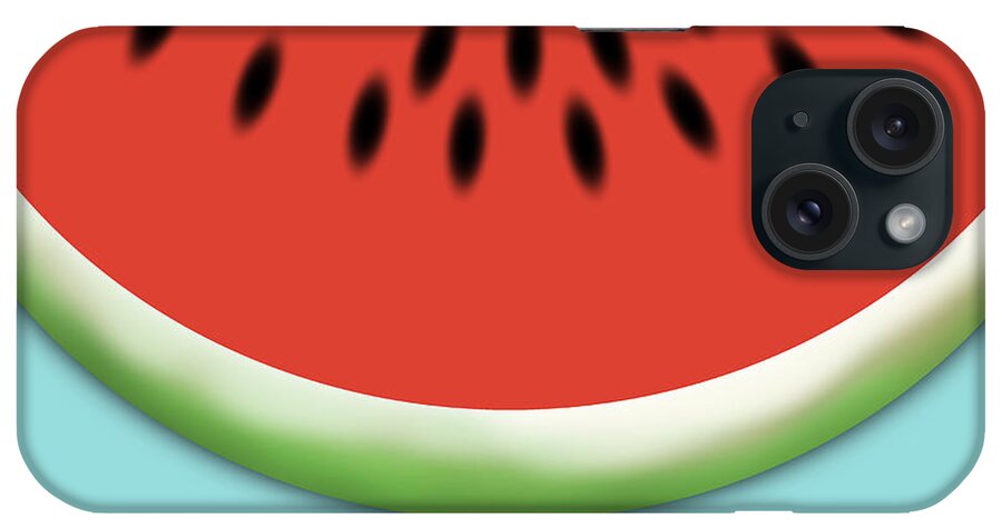 Minimalism iPhone Case featuring the digital art Watermelon Slice by Jason Freedman