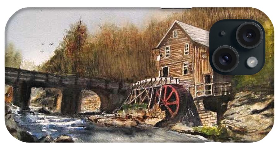 Old Watermill iPhone Case featuring the painting Watermill by Bobby Walters