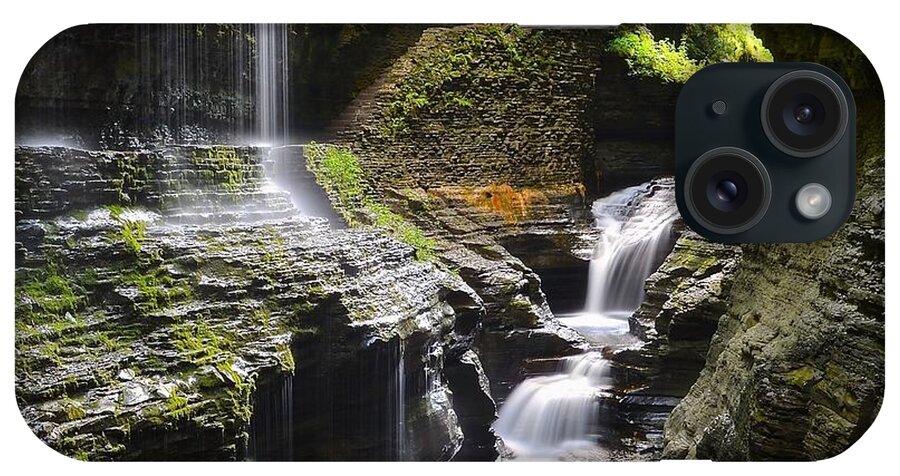 Paradise iPhone Case featuring the photograph Watkins Glen Rainbow Falls Squared by Frozen in Time Fine Art Photography