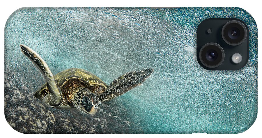 Sea Turtle iPhone Case featuring the photograph Wave Rider Turtle by Leonardo Dale