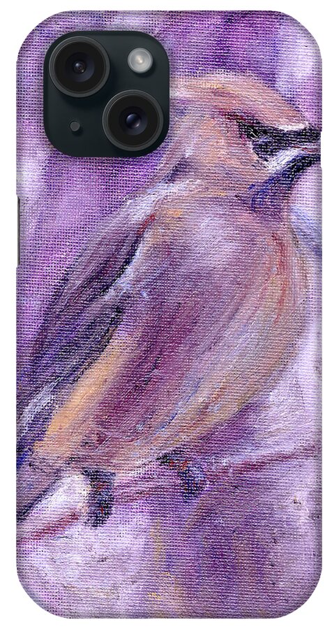 Birds iPhone Case featuring the painting Waxwing by Quin Sweetman