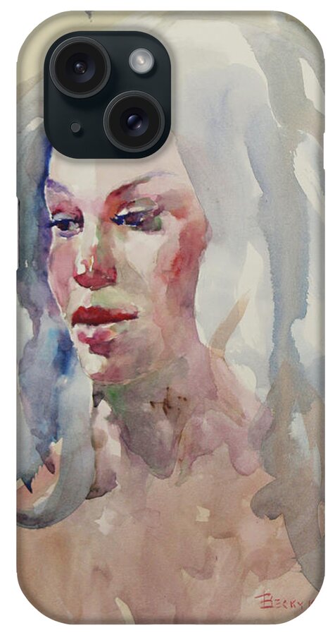 Watercolor iPhone Case featuring the painting WC Portrait 1617 by Becky Kim