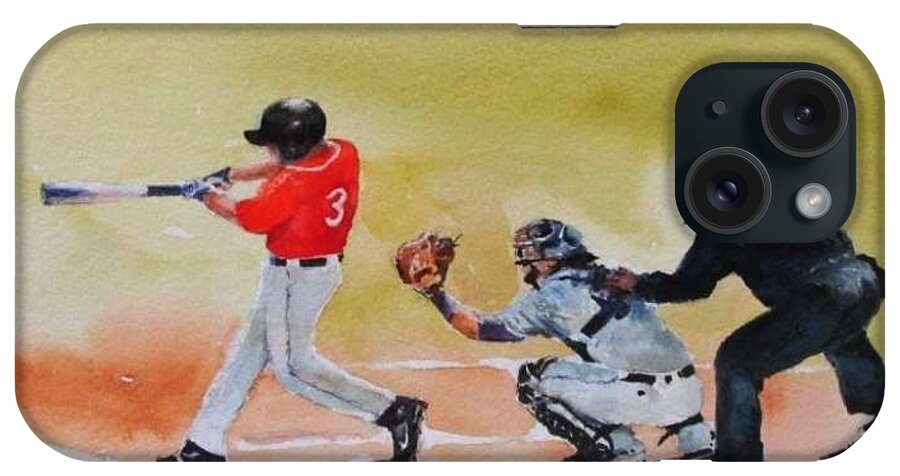 Willian Carey University iPhone Case featuring the painting WCU at the plate by Bobby Walters