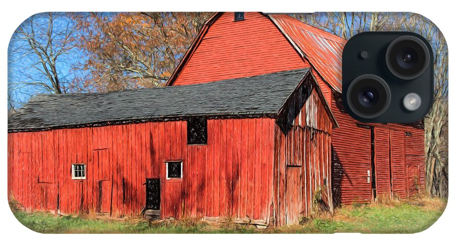 Barn iPhone Case featuring the painting Weathered Red Barn by David Letts