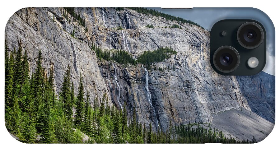 Joan Carroll iPhone Case featuring the photograph Weeping Wall Banff National Park by Joan Carroll