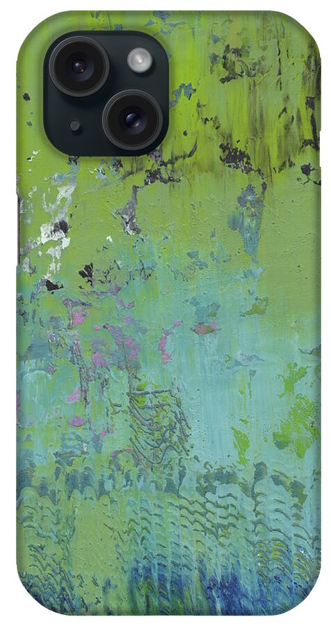 Abstract iPhone Case featuring the painting Weeping Willows by Marcy Brennan