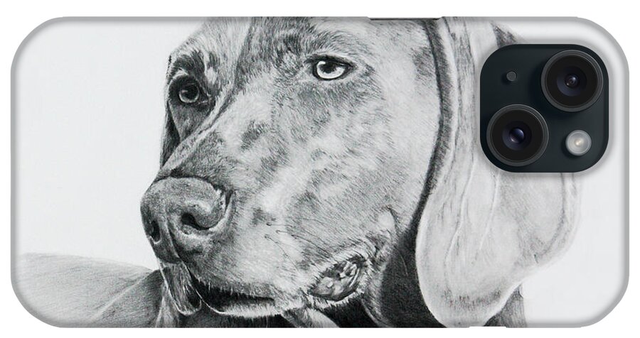 Dog iPhone Case featuring the drawing Weimaraner by Terri Mills