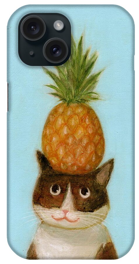 Welcome Cat iPhone Case featuring the painting Welcome Cat by Kazumi Whitemoon