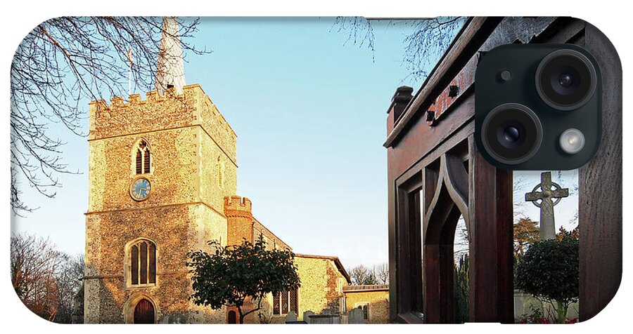 Gt St Marys iPhone Case featuring the photograph Welcome to Gt St Mary's Church Sawbridgeworth by Gill Billington