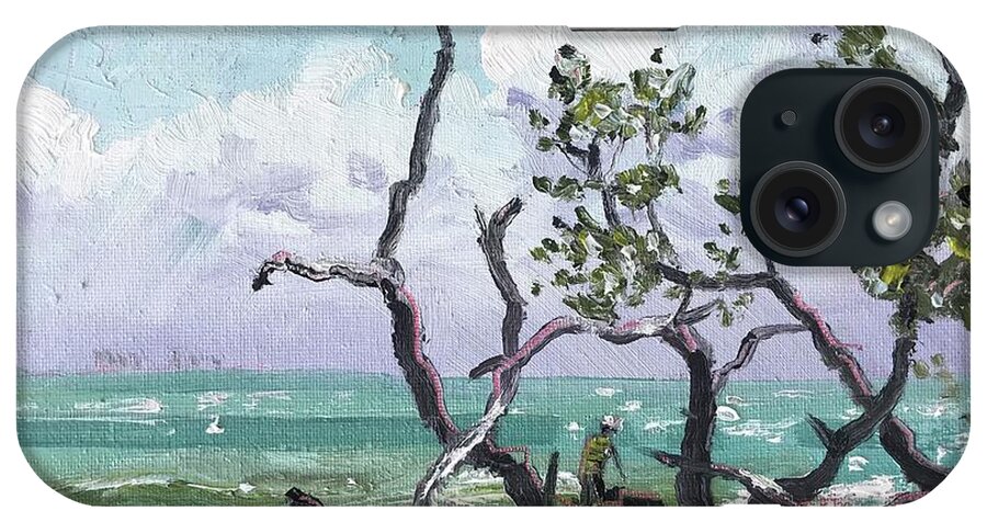 Impressionism iPhone Case featuring the painting Wentletrap Hunting Sanibel by Maggii Sarfaty