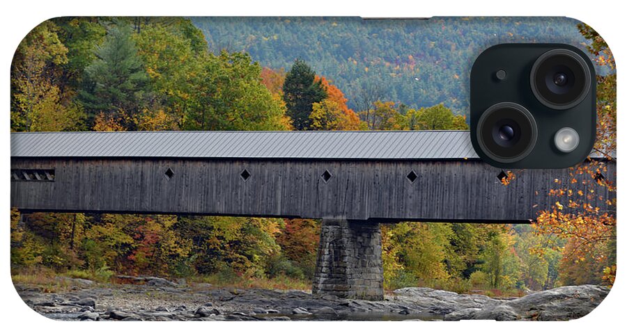 West Dummerstin iPhone Case featuring the photograph West Dummerston Covered Bridge by Carolyn Mickulas