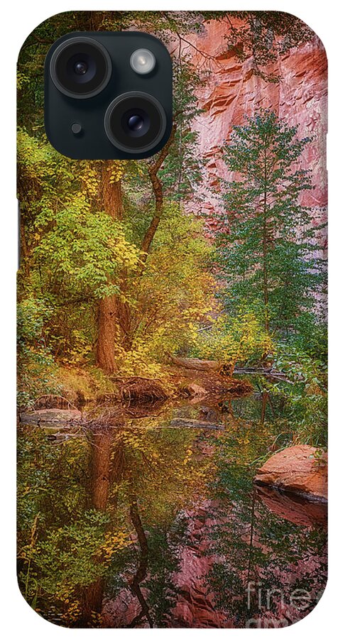 West Fork Of Oak Creek Reflection iPhone Case featuring the photograph West Fork of Oak Creek Reflection by Priscilla Burgers