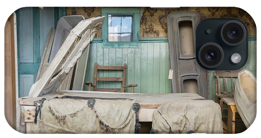 Abandoned iPhone Case featuring the photograph Western frontier town morgue by Karen Foley