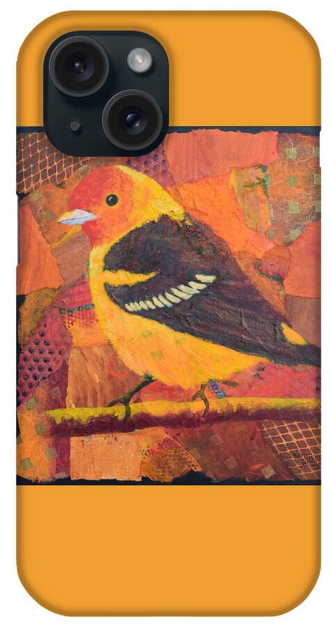 Western Tanager iPhone Case featuring the painting Western Tanager by Nancy Jolley