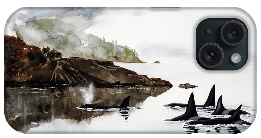 Killer Whale iPhone Case featuring the painting Whale Cove by Dale Cooper