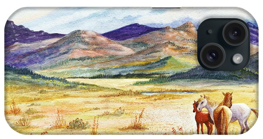 Mountains iPhone Case featuring the painting What Lies Beyond by Marilyn Smith