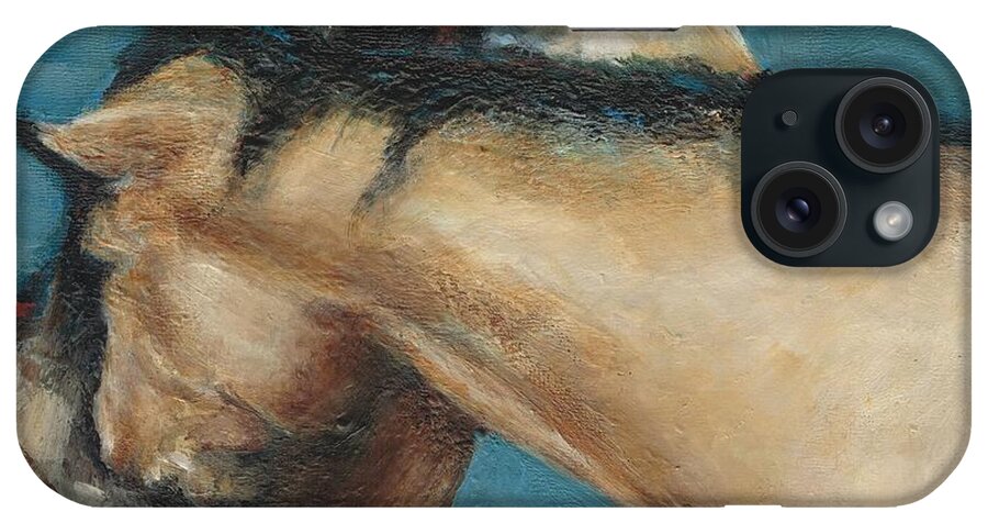 Horses iPhone Case featuring the painting What We Can All Use A Little Of by Frances Marino