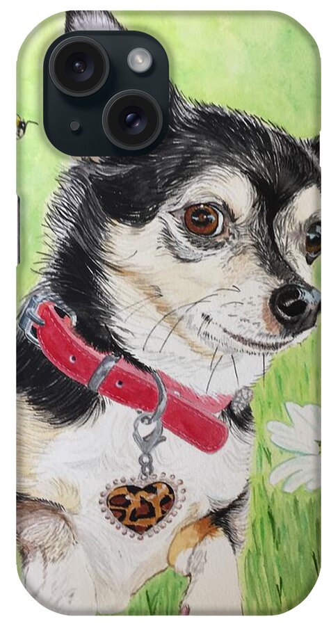 Chihuahua iPhone Case featuring the painting What's the Buzz? by Sonja Jones