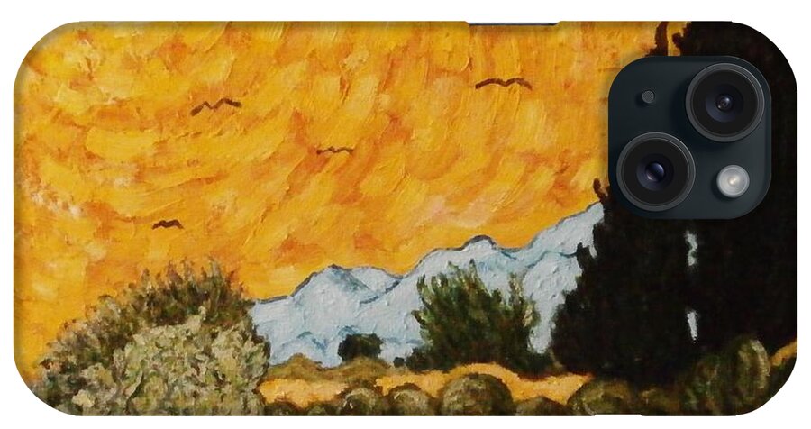 Wheat Field iPhone Case featuring the painting Wheat Field by Frank Morrison