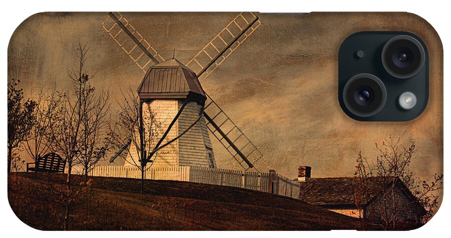 Bruderheim Windmill iPhone Case featuring the photograph When It's Moonlight On The Prairie by Maria Angelica Maira