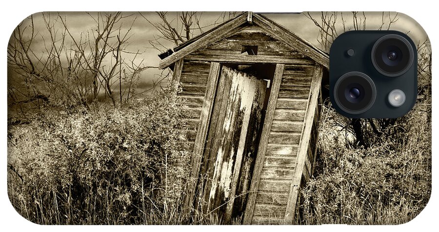 Outhouse iPhone Case featuring the photograph When Nature Calls in Sepia Tone by Randall Nyhof