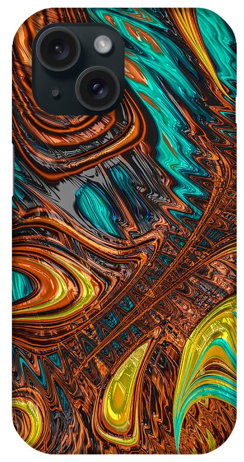 3-d Fractal iPhone Case featuring the photograph Where Liquid Copper and Water Meet by Ronda Broatch