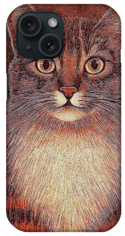 Cat iPhone Case featuring the painting Whiskers by Natalie Holland