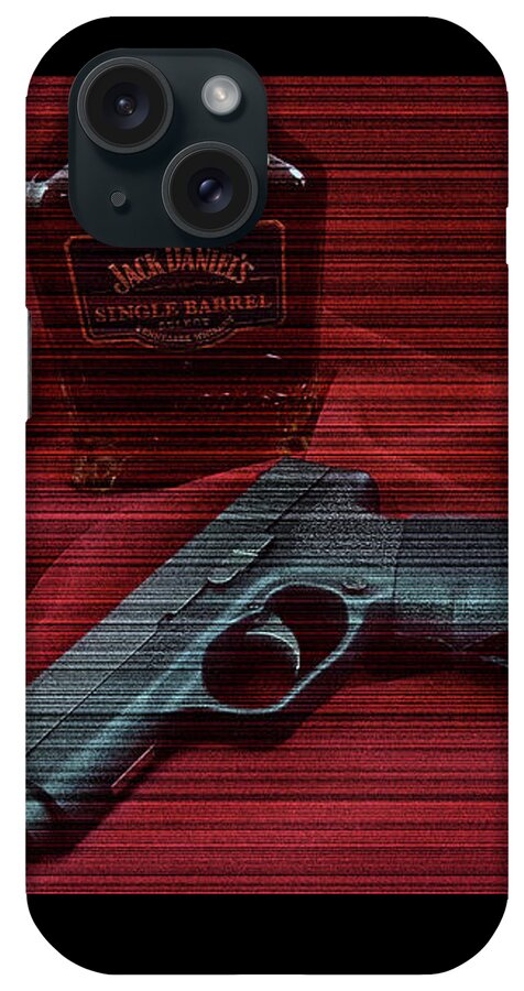 Whisky iPhone Case featuring the digital art Whiskey And Guns by Jorge Estrada