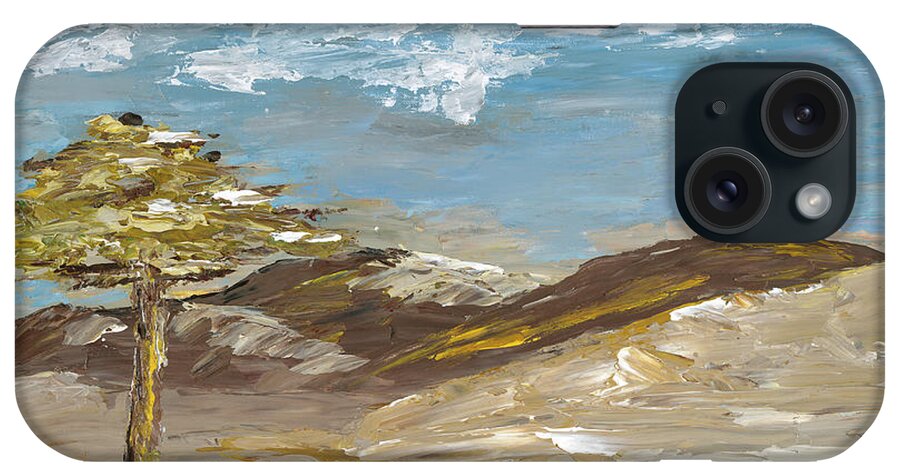 Oregon Coast iPhone Case featuring the painting Whispering Dunes by Ovidiu Ervin Gruia
