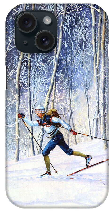 Sports Artist iPhone Case featuring the painting Whispering Tracks by Hanne Lore Koehler