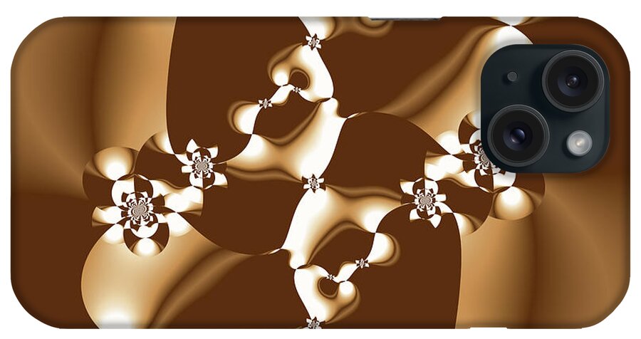 Fractal iPhone Case featuring the digital art White and Milk Chocolate Fractal by Judi Suni Hall