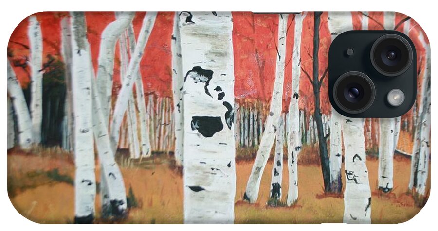 White Birch Trees iPhone Case featuring the painting White Birches by Betty-Anne McDonald