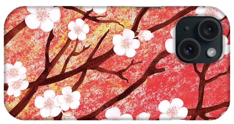 Blossom iPhone Case featuring the painting White Blossoms Sunrise by Irina Sztukowski