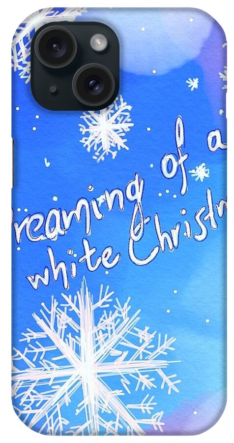 Christmas iPhone Case featuring the digital art White Christmas by Sophia Gaki Artworks