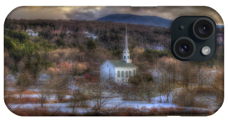 Stowe Vt iPhone Case featuring the photograph White Church in Vermont by Joann Vitali