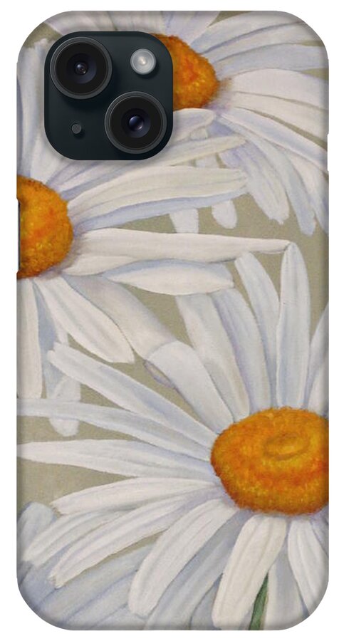 White Daisies iPhone Case featuring the painting White Daisies by Angeles M Pomata