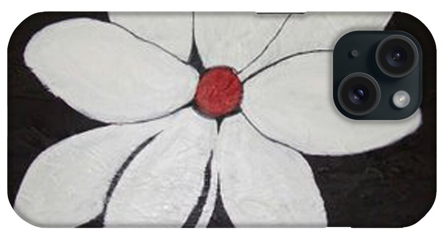 Contemporay iPhone Case featuring the painting White Flower by Rusty Gladdish