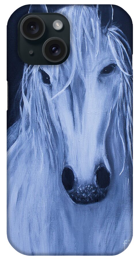 Horse iPhone Case featuring the painting White Horse by Stacey Zimmerman