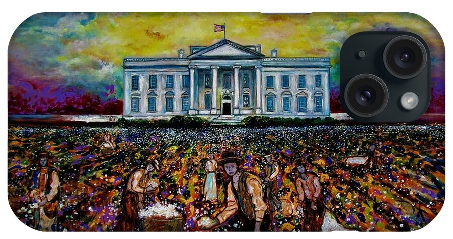 Black Art iPhone Case featuring the painting White House by Emery Franklin