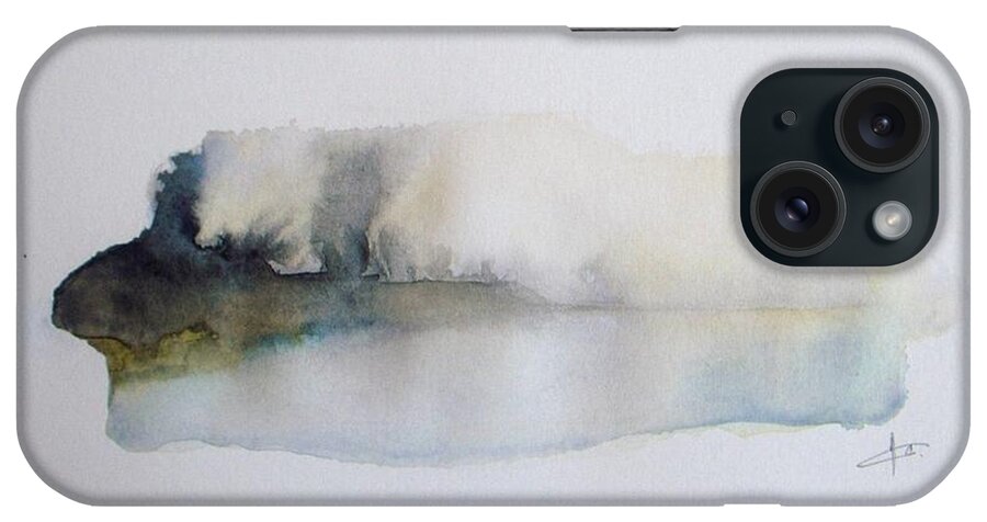 Abstract iPhone Case featuring the painting White Lake by Vesna Antic