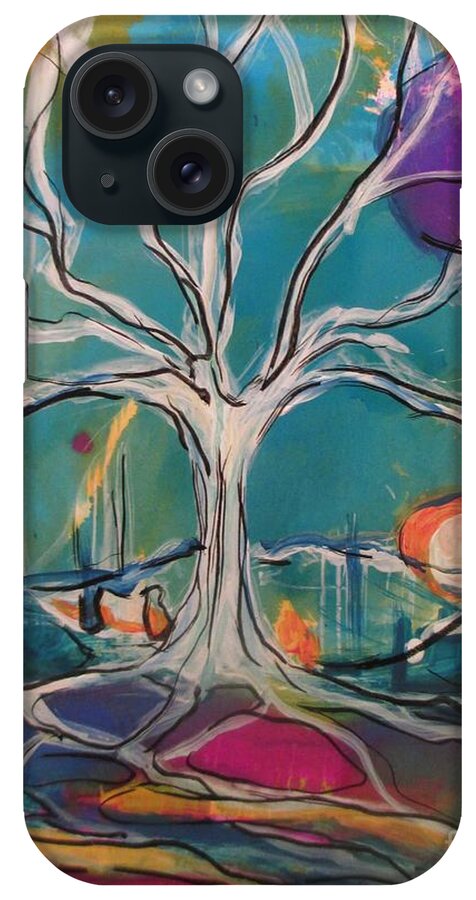 Ink iPhone Case featuring the painting White Oak Waiting by Jacqui Hawk