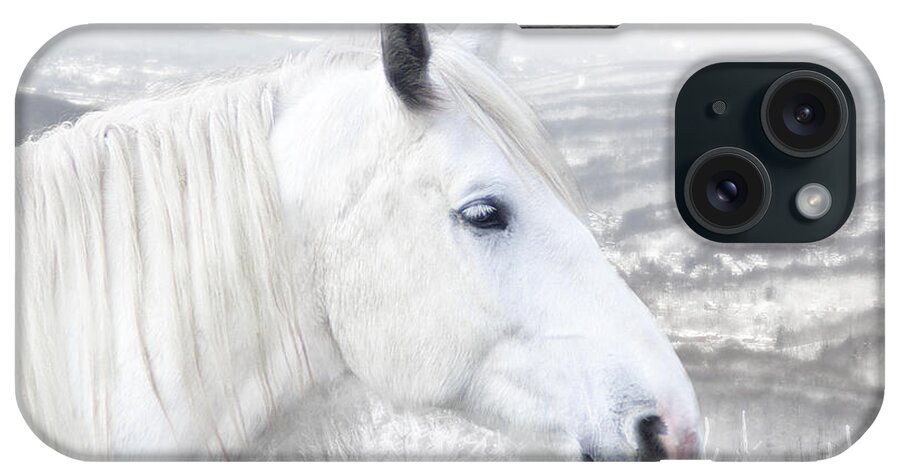 White iPhone Case featuring the digital art White on White by Michele A Loftus