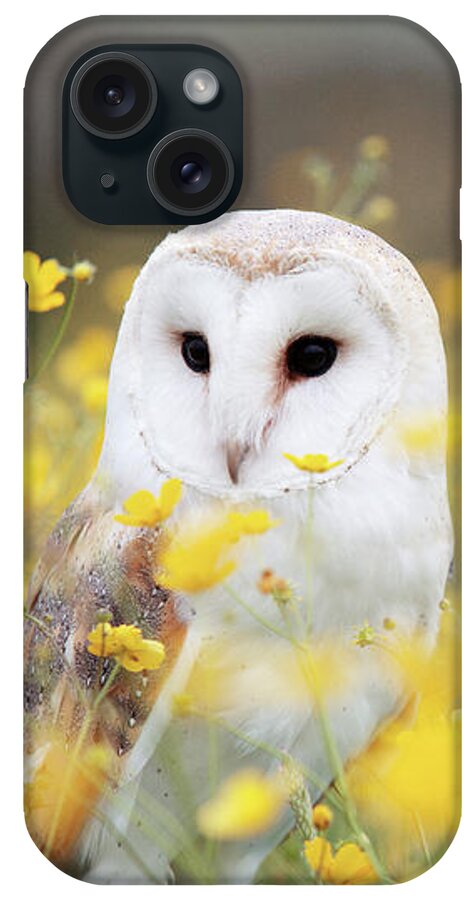 White iPhone Case featuring the photograph White Owl by Happy Home Artistry